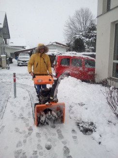 Einsatz der Schneefräse